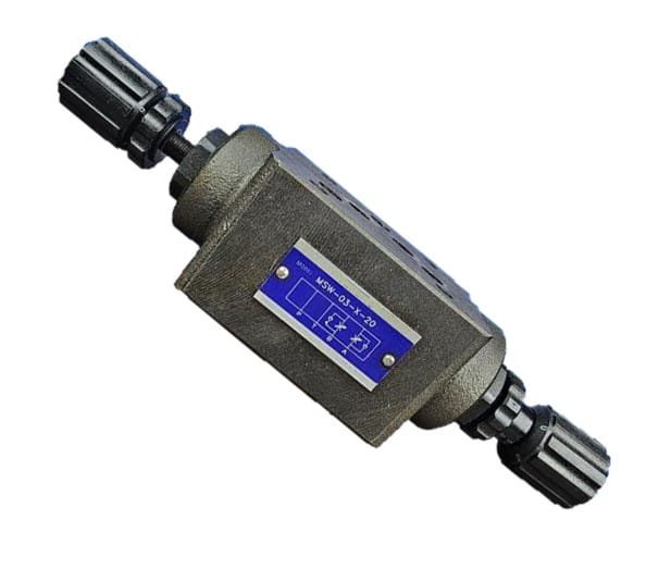 MSW-03X.jpg NG10 Sandwich Dual Flow Control plus Check Valve, On A and B, Meter Out